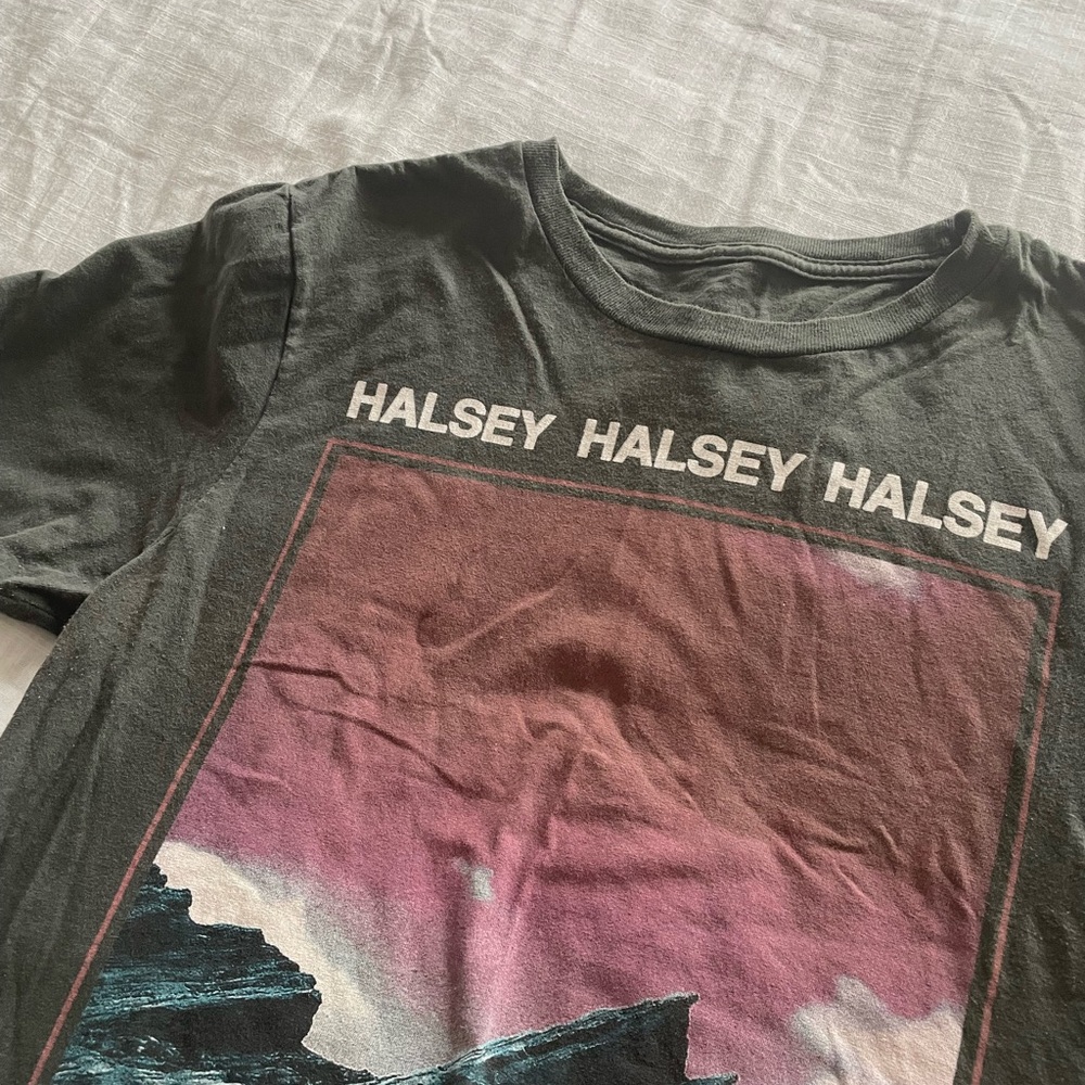 Halsey Cropped Graphic Tee - Charcoal
